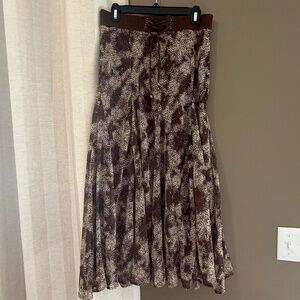 Lapis Y2K Flowy Flutter Cheetah Maxi Skirt, Size Medium